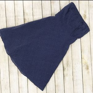 J Crew Strapless Dress Navy & White, Size 0